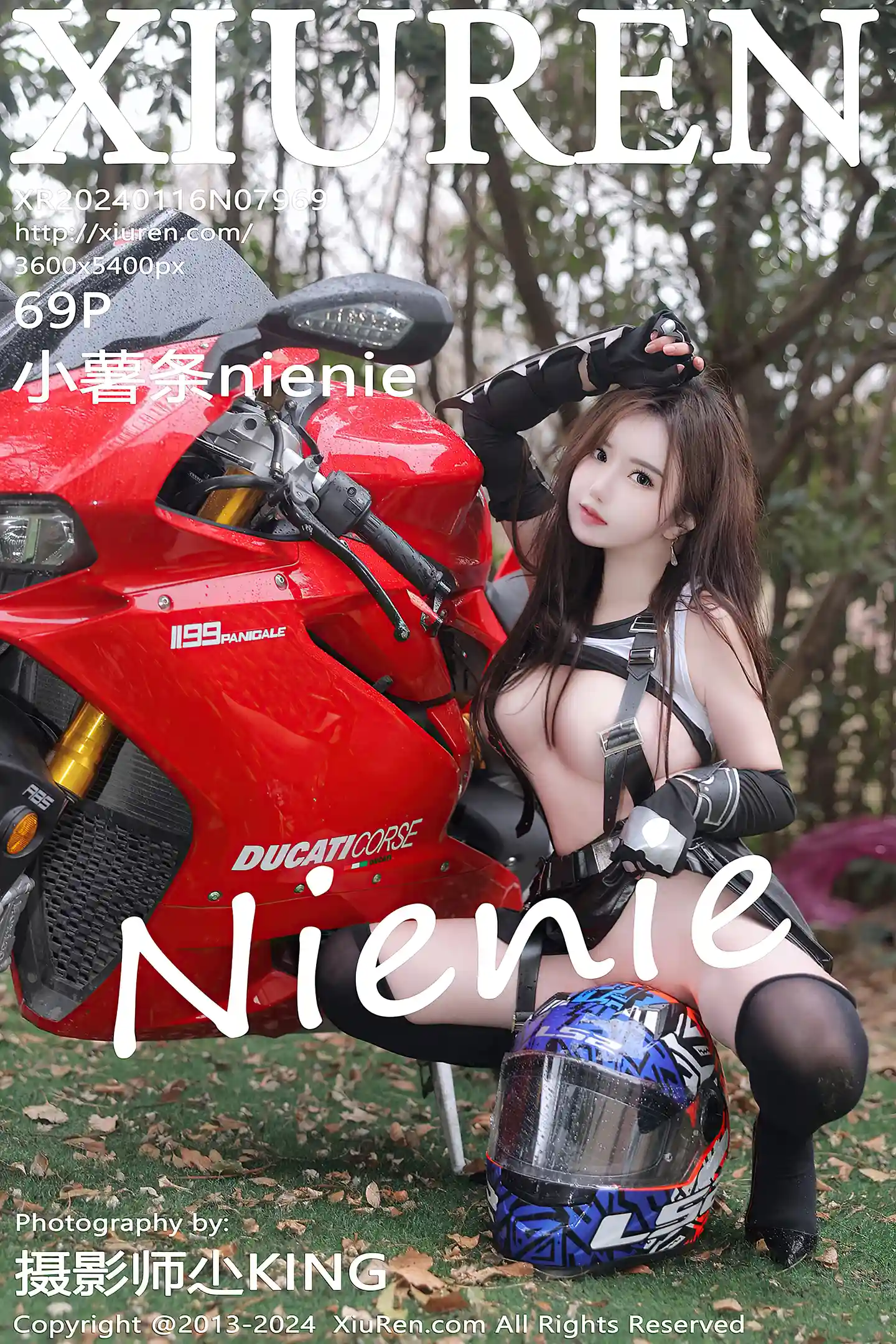 [XiuRen秀人网]No.7969_模特小薯条nienie摩托女郎角色白上衣配黑短裙秀丰满身材诱惑写真69P-秀人网 - XiuRen.Space